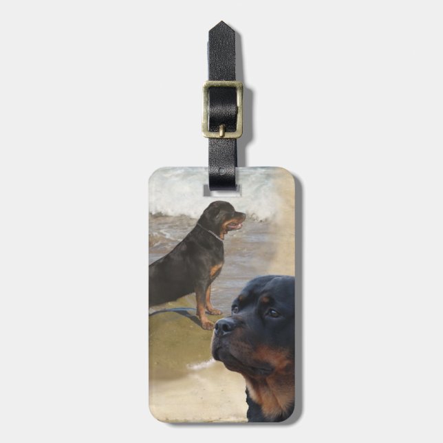 Rottweiler Luggage Tag (Front Vertical)