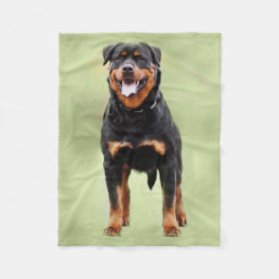 Rottweiler  - Metzgerhund Digital Art Fleece Blanket