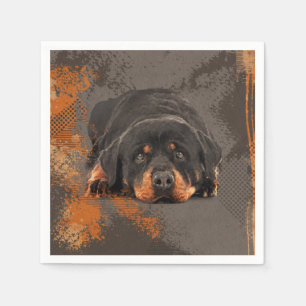 Rottweiler  - Metzgerhund Digital Art Napkin