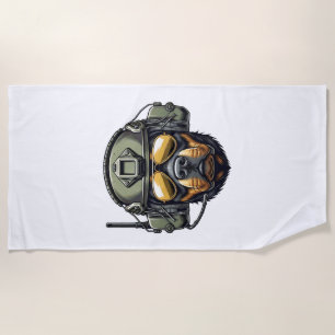 Rottweiler Military Design Beach Towel