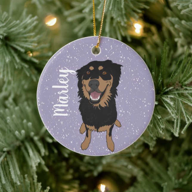 Rottweiler Mix Christmas  Ceramic Ornament (Tree)