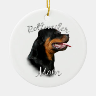 Rottweiler Mom 2 Ceramic Ornament