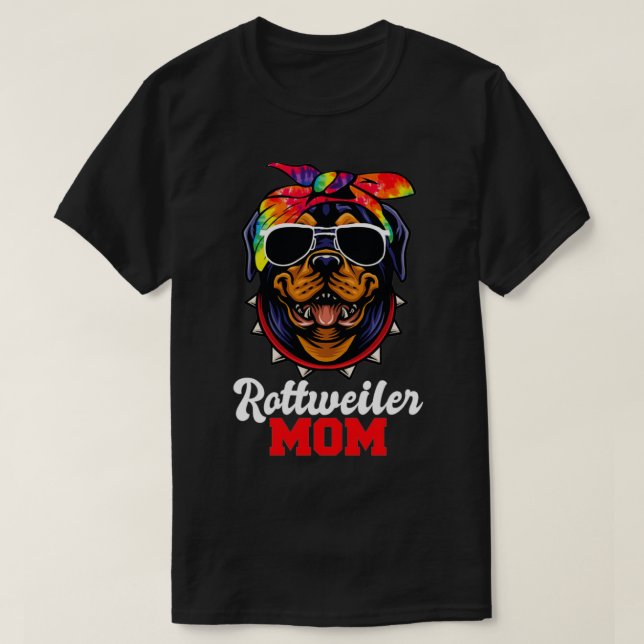 Rottweiler Mom Dog Tie Dye Pullover  (Design Front)