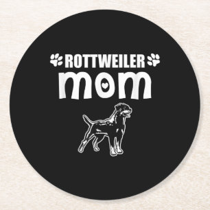Rottweiler Mom I Dog Mom Owner Gift Round Paper Coaster