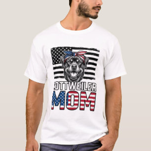 Rottweiler Mom Patriotic Vintage Dog Shirt Design_