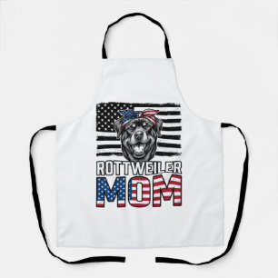 Rottweiler Mom Patriotic Vintage Dog Shirt Design_ Apron