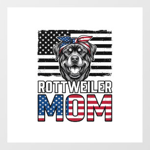 Rottweiler Mom Patriotic Vintage Dog Shirt Design_ Window Cling
