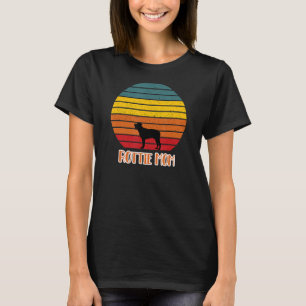 Rottweiler Mom Retro Style Vintage Colourful Sunse T-Shirt