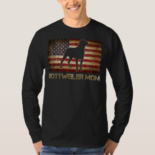 Rottweiler Mom Vintage American Flag Patriotic Dog T-Shirt