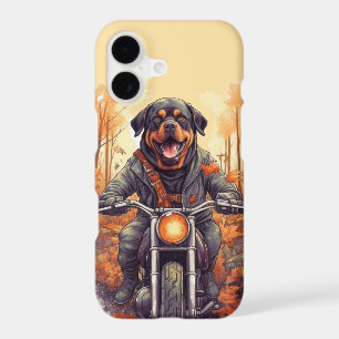 Rottweiler Motard Forêt Automnale