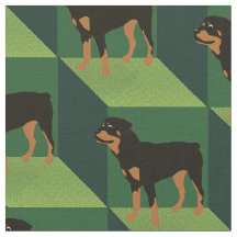 Rottweiler on Green Cubes