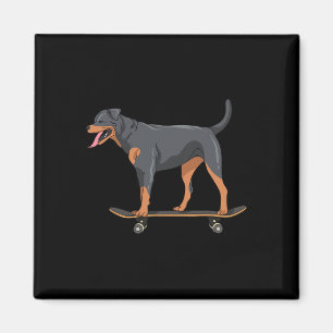 Rottweiler On Skateboard Cute Skater Dog Puppy Lov Magnet