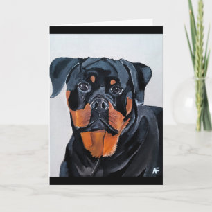 Rottweiler Painting by Alfred Fox Card