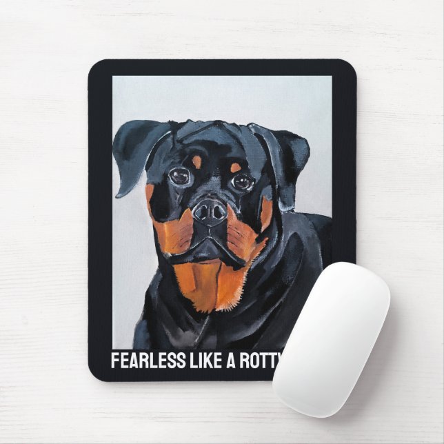 Rottweiler Painting by Alfred Fox Mouse Pad (With Mouse)