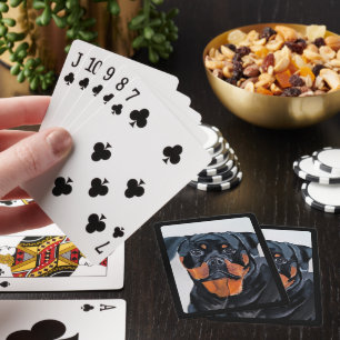 Rottweiler Painting by Alfred Fox Playing Cards