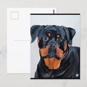 Rottweiler Painting by Alfred Fox Postcard