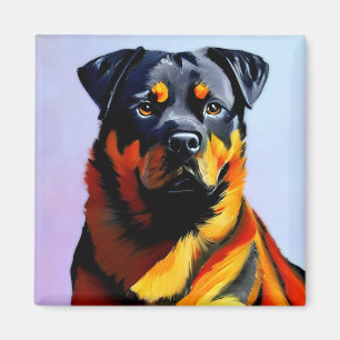 Rottweiler painting magnet