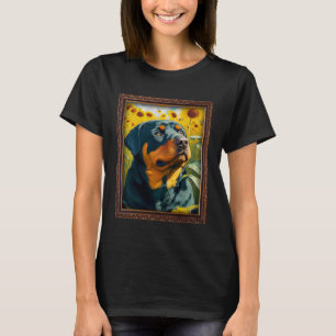 Rottweiler Painting Sunflower Flower Mom Women Flo T-Shirt