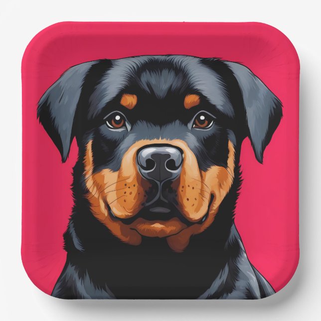 Rottweiler Paper Plate (Front)