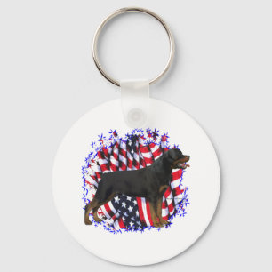 Rottweiler Patriot Keychain