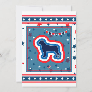 Rottweiler Patriotic Red White And Blue 4th July Holiday Card