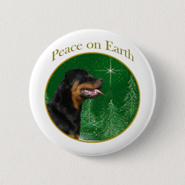 Rottweiler Peace 2 Inch Round Button (Front)