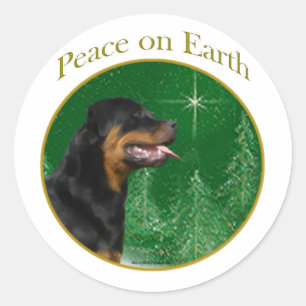 Rottweiler Peace Classic Round Sticker