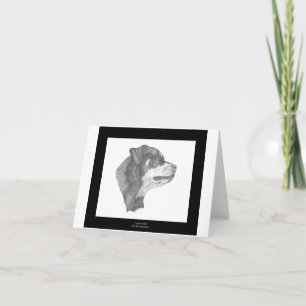Rottweiler Pencil Art Notecard #2 DBD