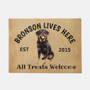 Rottweiler Personalized Dog Lover Welcome Doormat