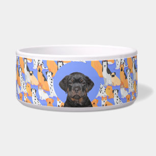 Rottweiler Personalized Photo & Name Dog Bowl