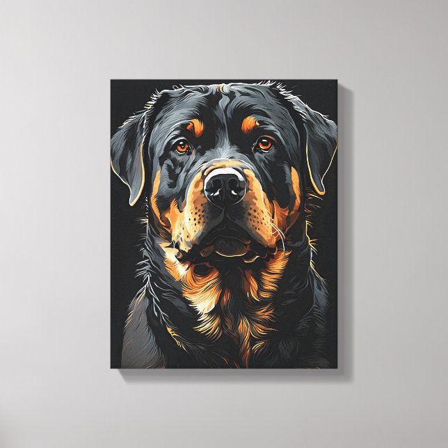 Rottweiler portrait canvas print (Front)