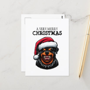 ROTTWEILER POSTCARD FOR CHRISTMAS