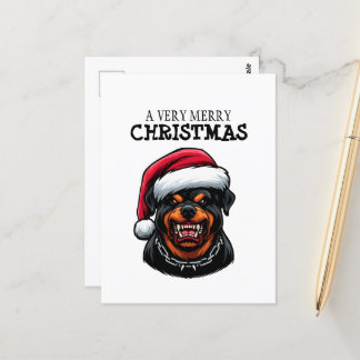 ROTTWEILER POSTCARD FOR CHRISTMAS