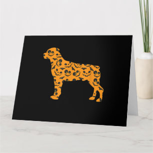 rottweiler pumpkin bat shape funny scary halloween card