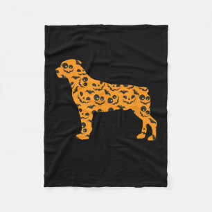Rottweiler Pumpkin Bat Shape Funny Scary Halloween Fleece Blanket