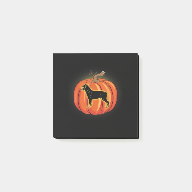 rottweiler pumpkin halloween costume  dog lover post-it notes (Front)
