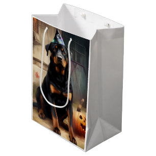 Rottweiler Pumpkins Halloween Scary Medium Gift Bag