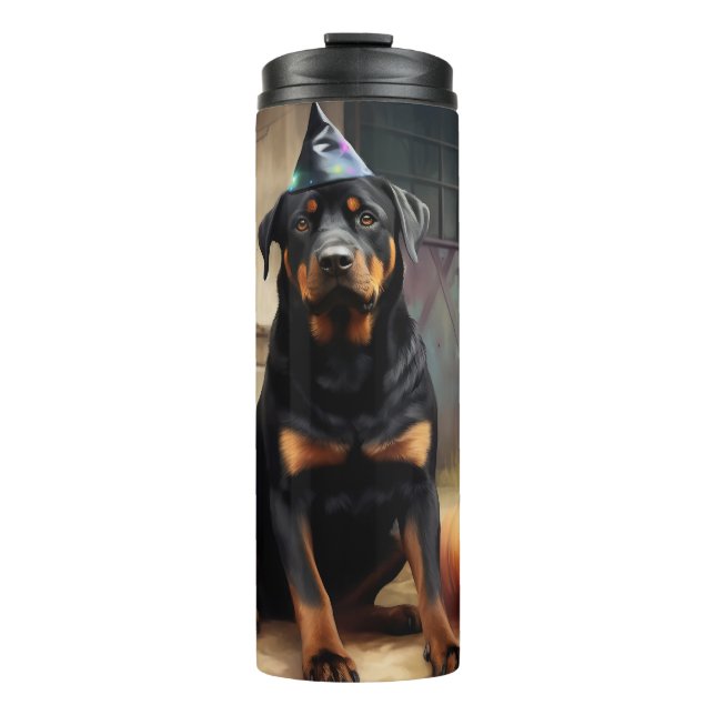 Rottweiler Pumpkins Halloween Scary  Thermal Tumbler (Front)