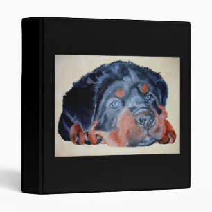 Rottweiler Puppy Artistic Pet Portrait Binder