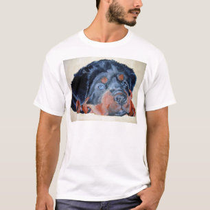 Rottweiler Puppy Artistic Pet Portrait T-Shirt