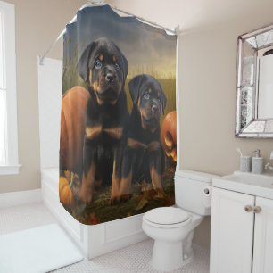 Rottweiler Puppy Autumn Delight Pumpkin