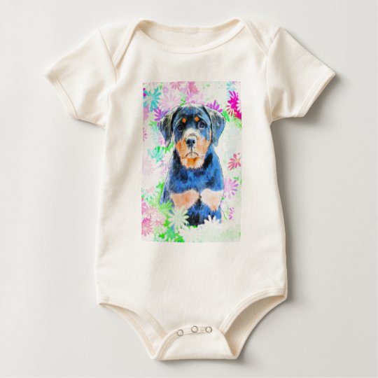 Rottweiler Puppy Baby Bodysuit
