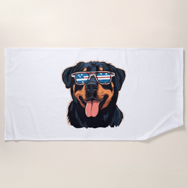 Rottweiler Puppy Beach Towel (Front)