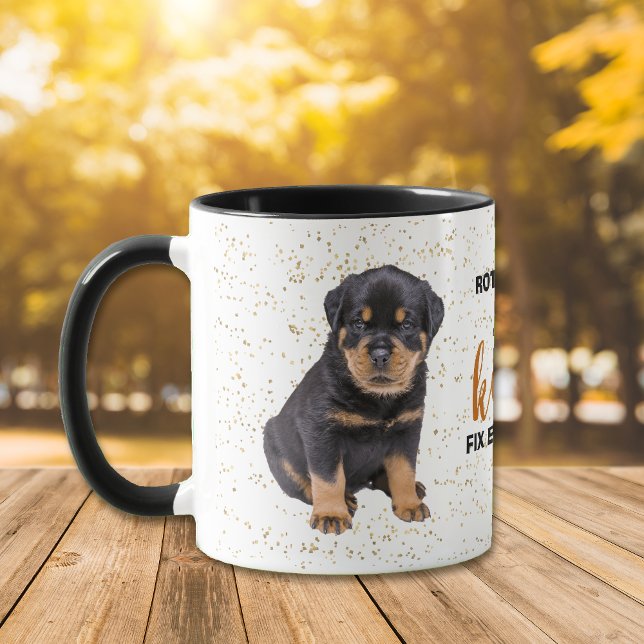Rottweiler Puppy Dog Kisses Fix Everything Mug (Creator Uploaded)