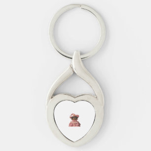 Rottweiler Puppy Dressed as a Pink Witch � Cute Ha Keychain