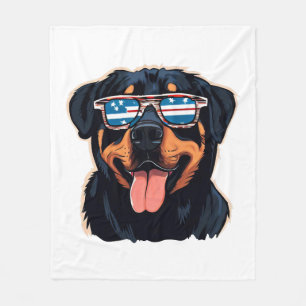 Rottweiler Puppy Fleece Blanket
