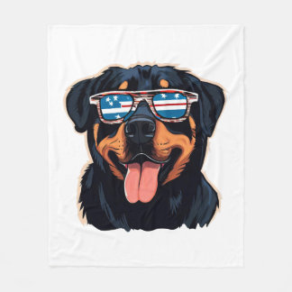 Rottweiler Puppy Fleece Blanket