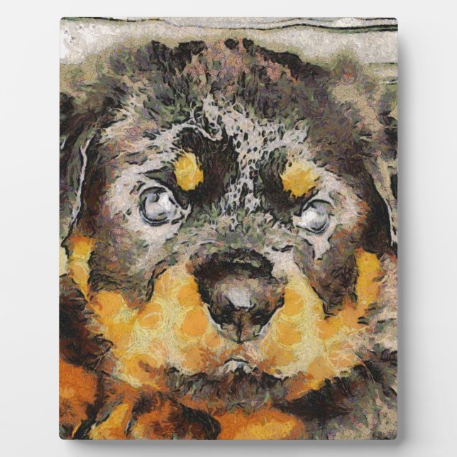 Rottweiler Puppy Portrait Plaque (Front)
