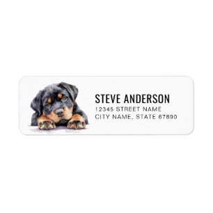 Rottweiler Puppy Return Address Labels