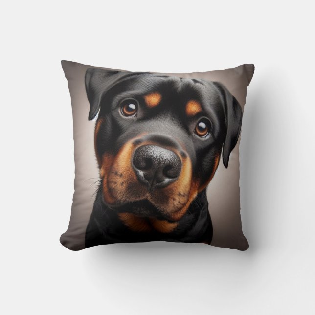 ROTTWEILER PUPPY THROW PILLOW (Front)